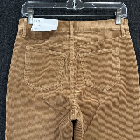 LOFT Pants Womens 4 Petite Tan High Rise The Straight Corduroy Regular Fit 27 - Picture 9 of 13